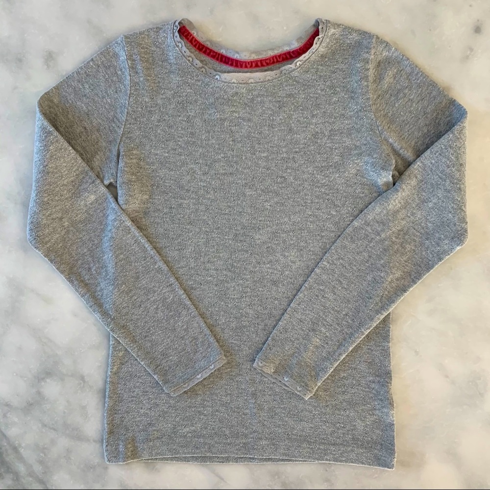 Boden Long Sleeve Top . Gray. 11-12